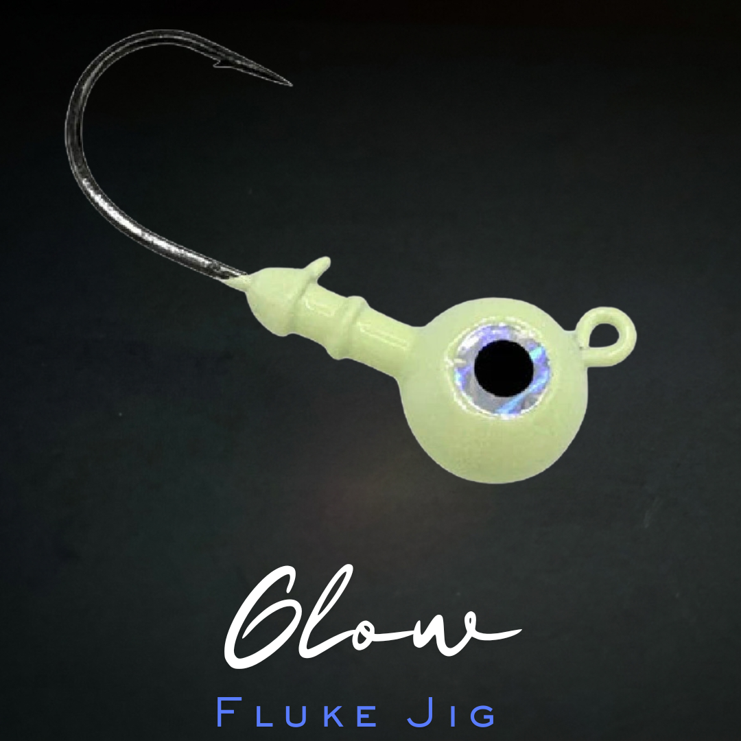 Fluke Jigs: Round Head Big Eye Jig Heads, 3-Pack