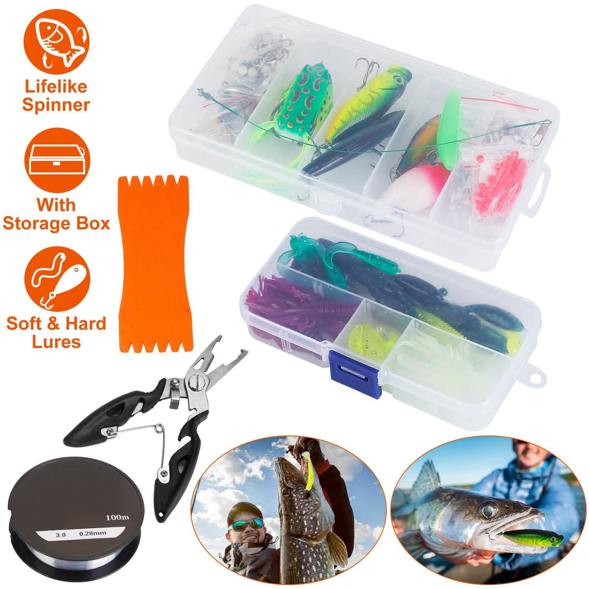 383-Piece: Fishing Lures Tackle Box