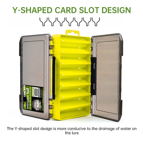 14-Compartment Fishing Tackle Box for Accessories, Lures & Hooks, Double-Sided Organizer.