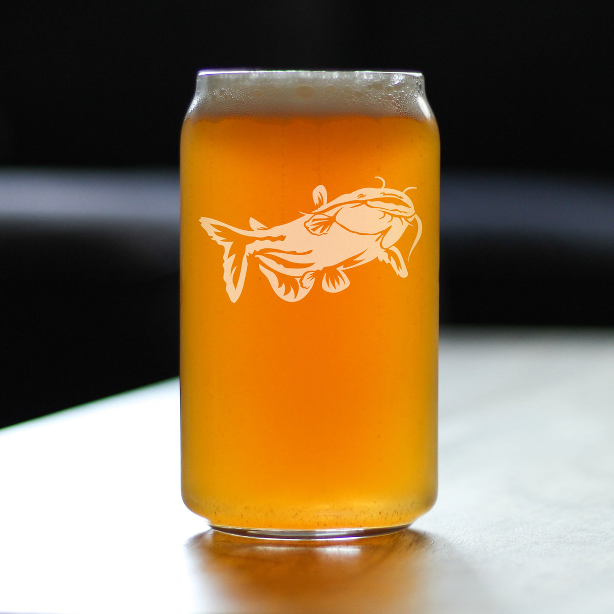 Catfish - Beer Can Pint Glass - Catfishing Gifts for Fisherman - Fun Fish Cups - Fishing Decor - 16 oz