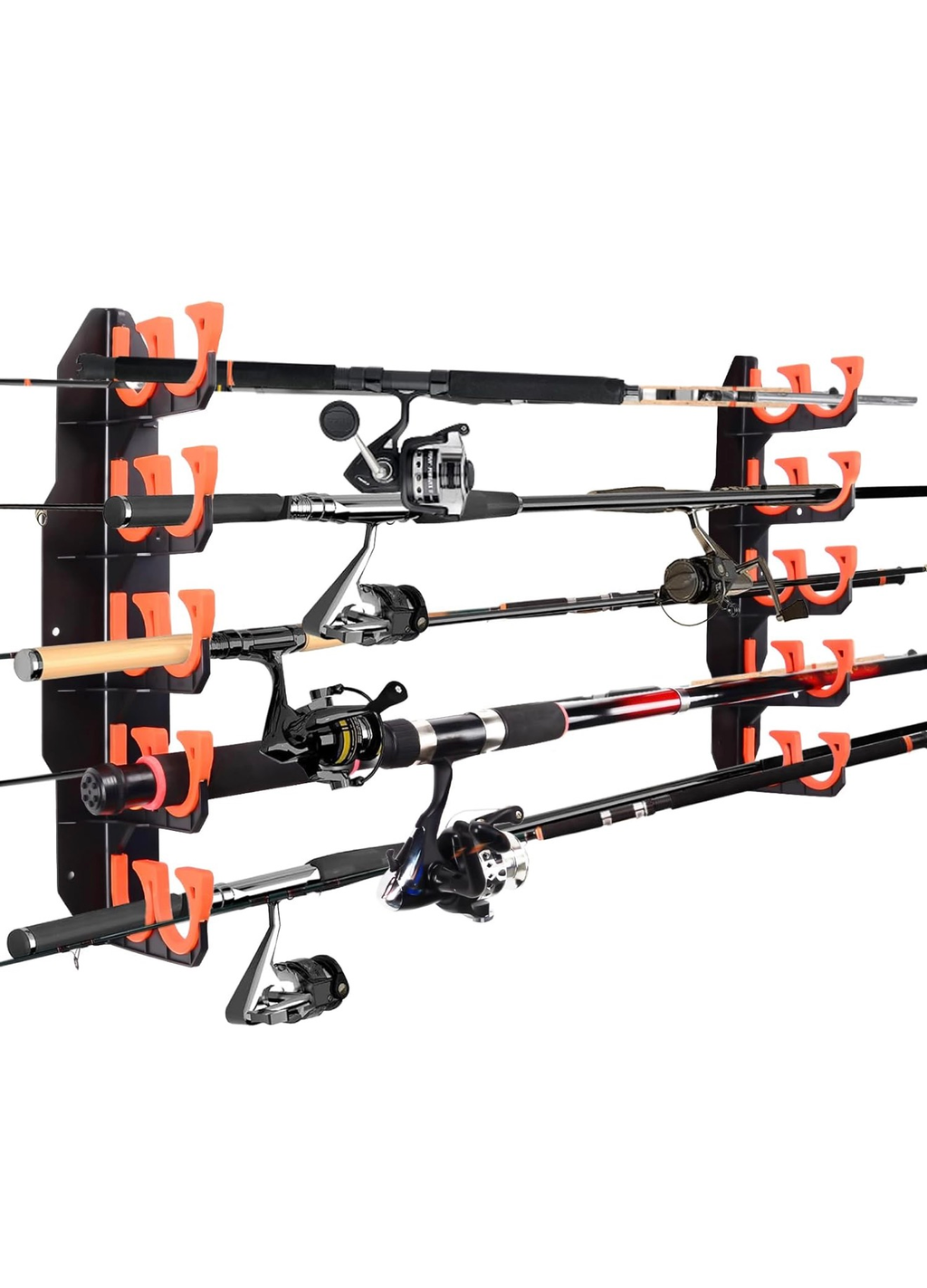 Fishing Rod Rack, Wall or Ceiling Mount, Holds 10 Rods
