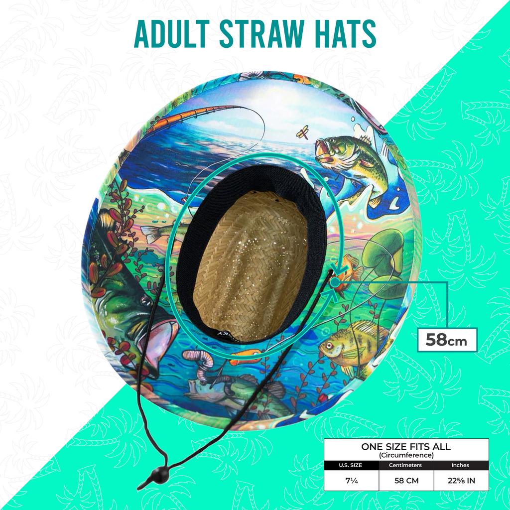 Gone Bass Fishing Straw Hat