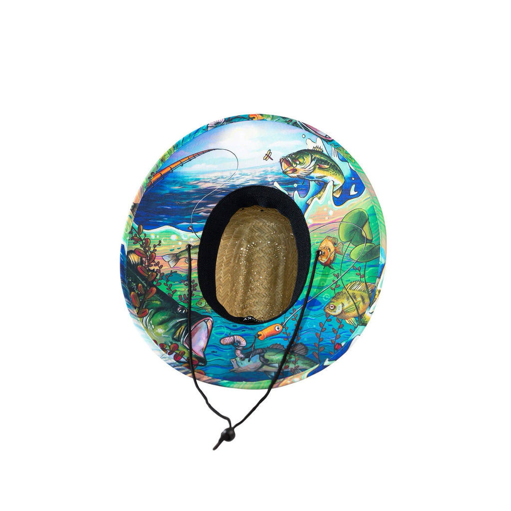 Gone Bass Fishing Straw Hat