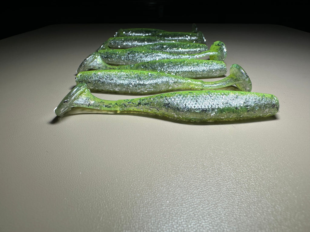 Toxic Flash- 3.8” Paddle Tail Soft Plastic Swimbait (8-Pack)