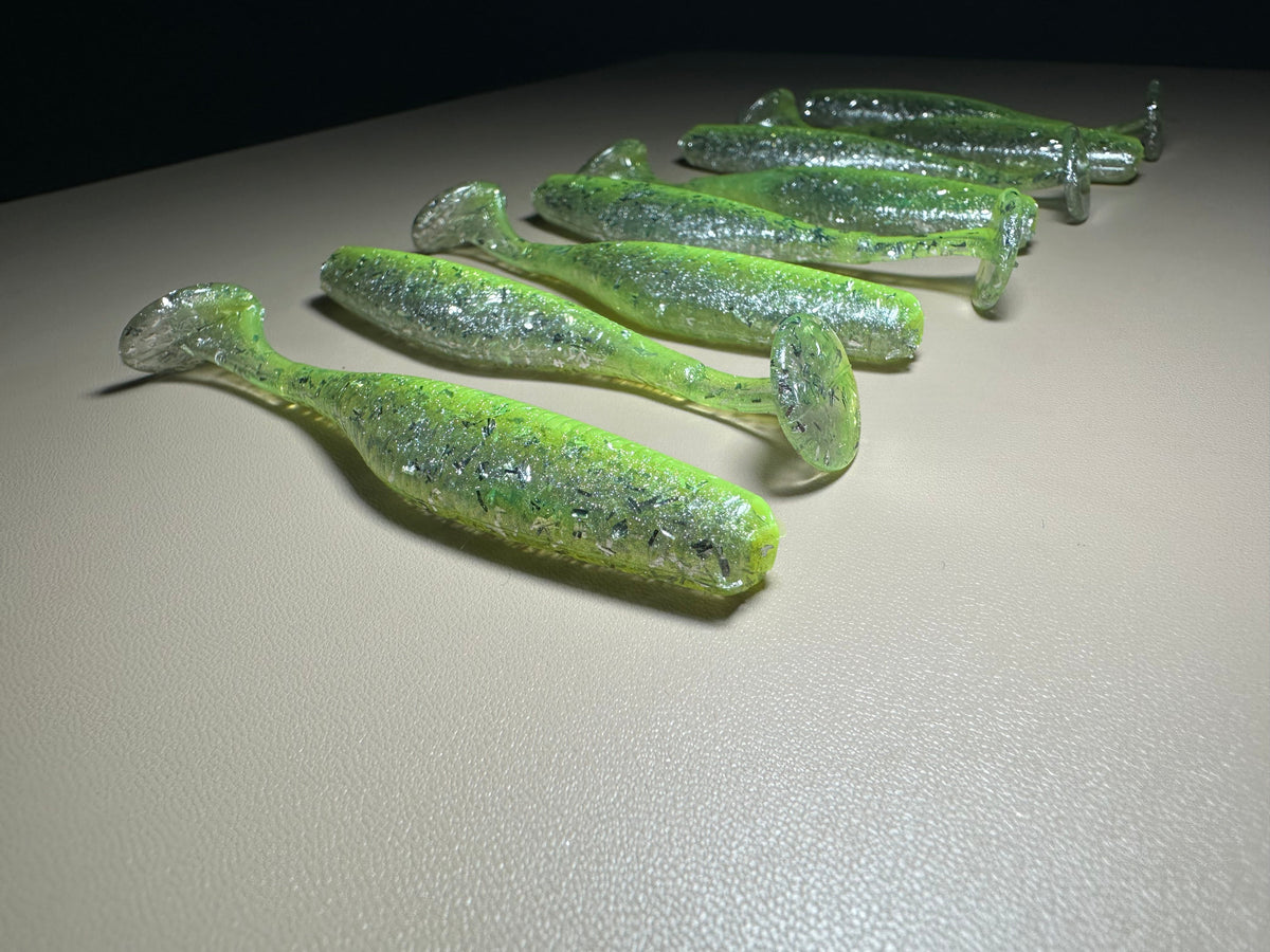 Toxic Flash- 3.8” Paddle Tail Soft Plastic Swimbait (8-Pack)