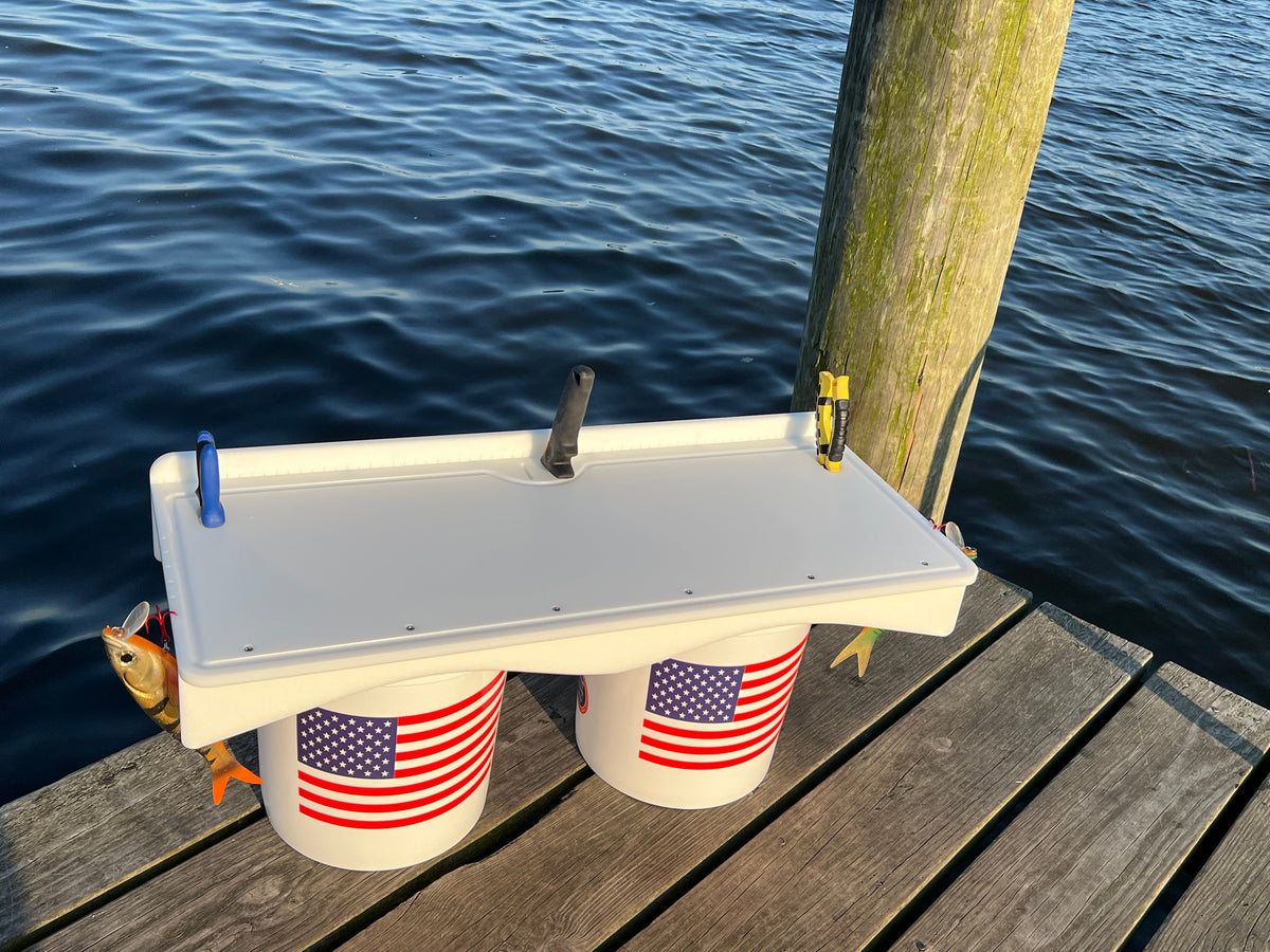 Made in the USA | Premium Double Bucket 33" Raised Fillet Table Cutting Board