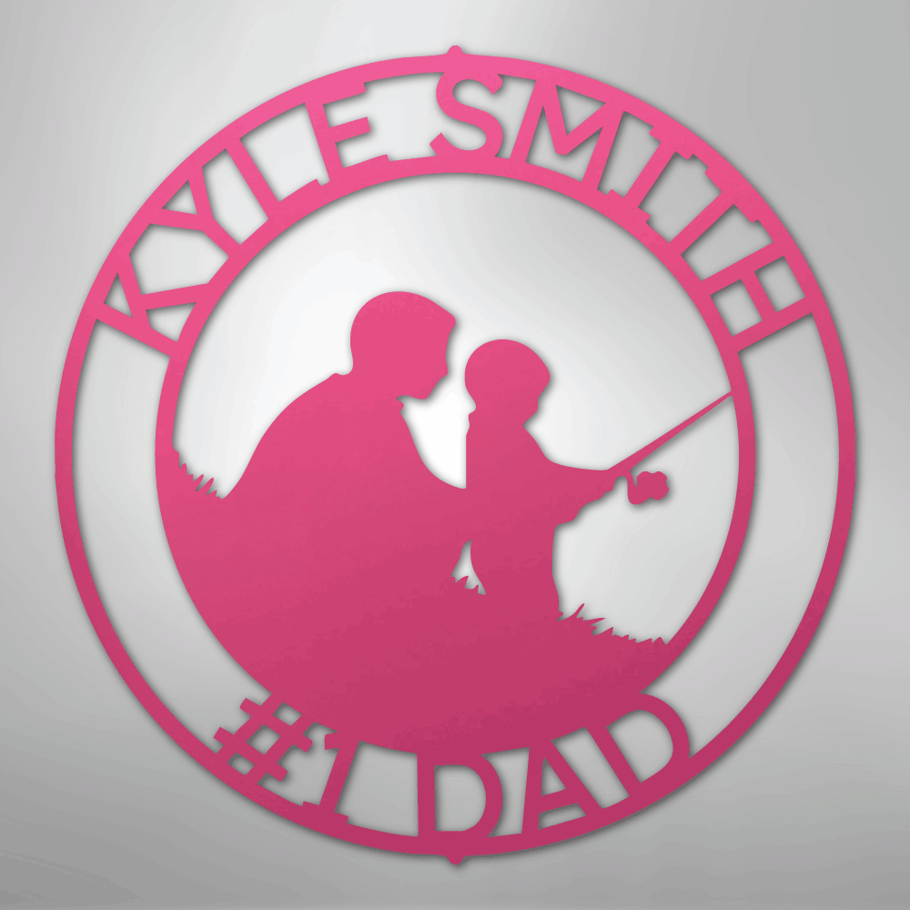 Custom Metal Wall Art - Personalized Dad Fishing Sign