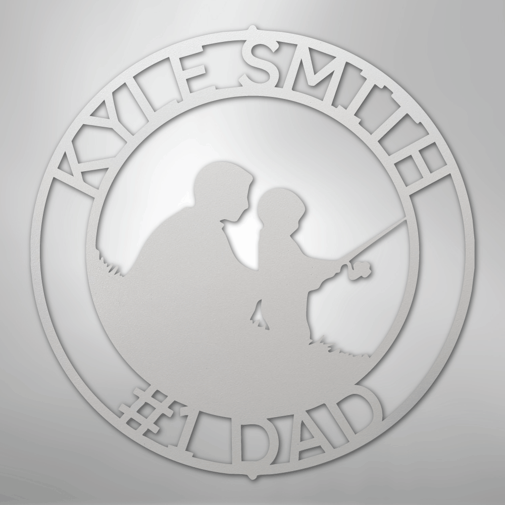 Custom Metal Wall Art - Personalized Dad Fishing Sign