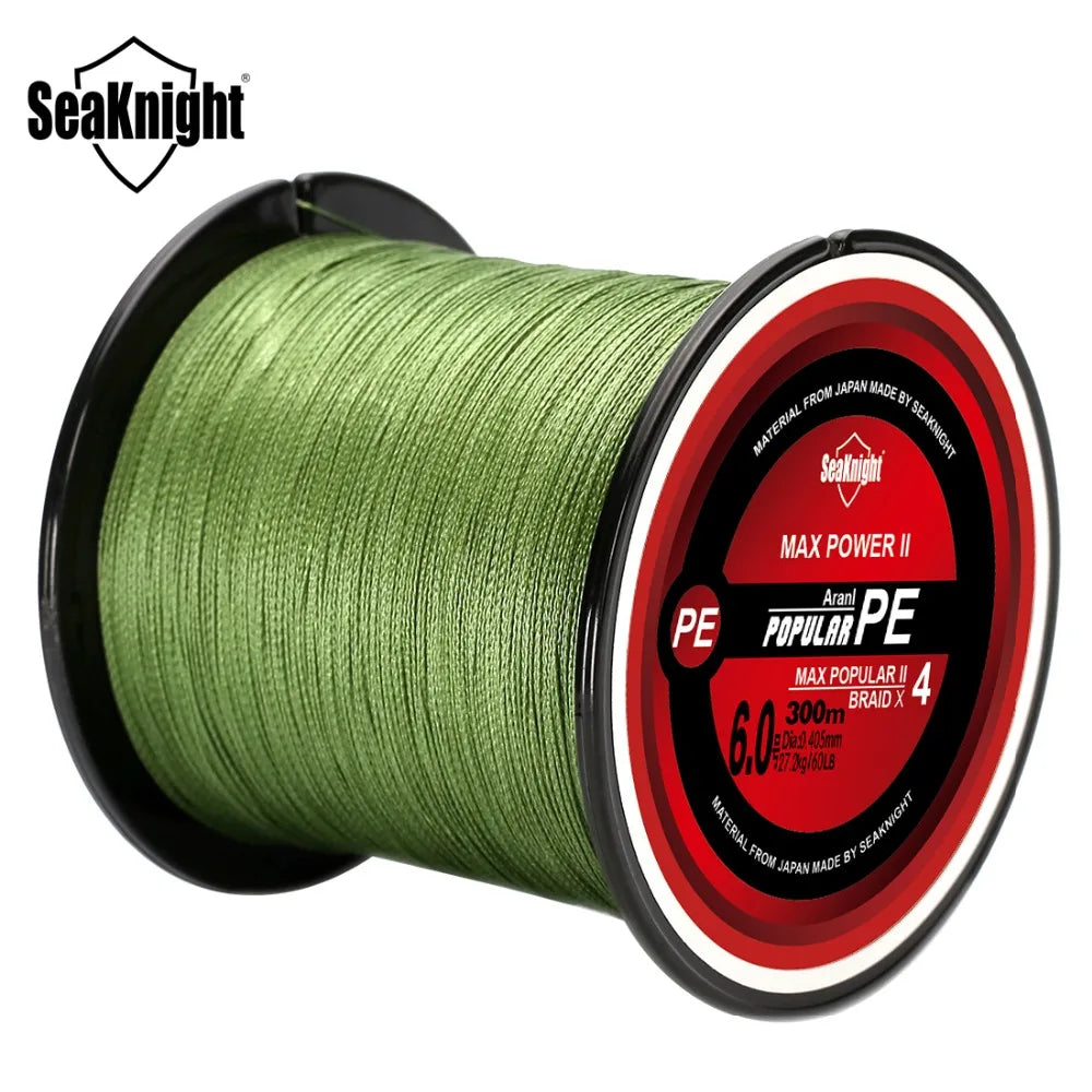 SeaKnight Brand TriPoseidon Series 300M 330Yards PE Braided Fishing Line 4 Strands 8 10 20 30 40 60LB Multifilament Fishing Line