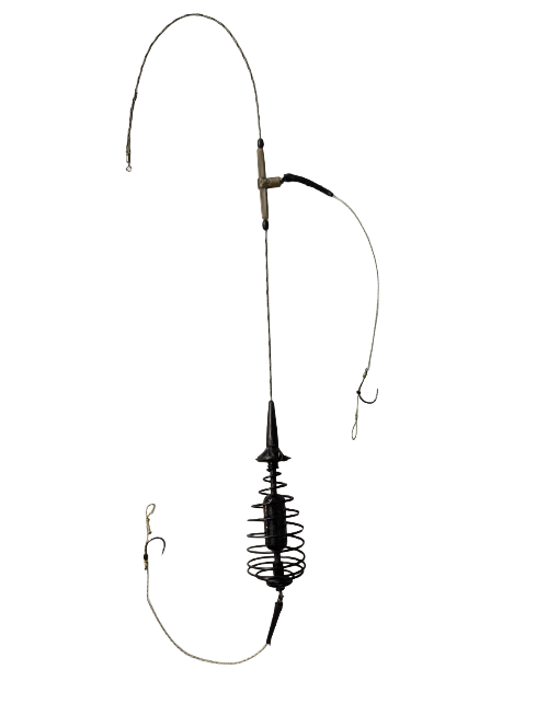 2-Pack Fishing Spring Feeder Cages with Hooks & Sinkers