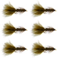 Dark Olive Bead Head Crystal Woolly Bugger Streamer Fly - 6 Flies Size 4