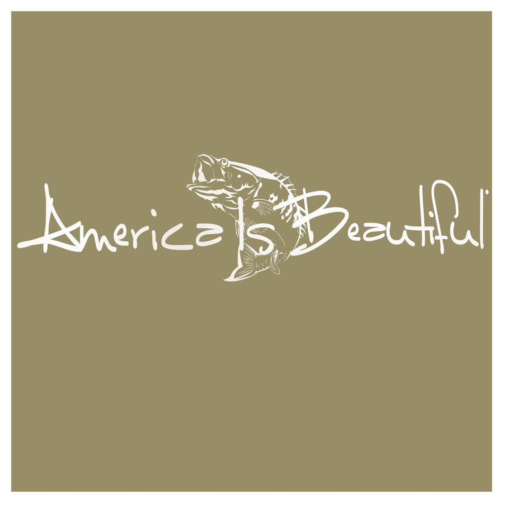 America Is Beautiful™ Bass Fish Die Cut White Vinyl Sticker Decal