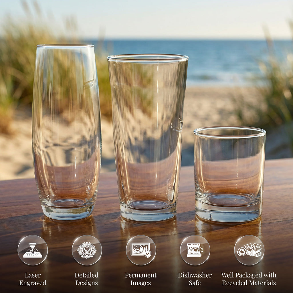 Gulf Coast Slam Fish Glass - Laser Engraved Glasses - Gift for Fisherman