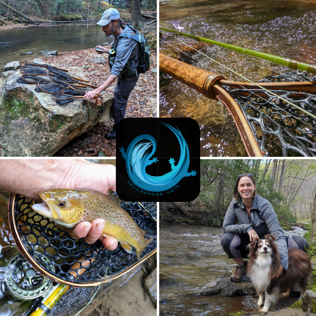 Blue Line - Bamboo Fly Fishing Landing Net/Hand Net