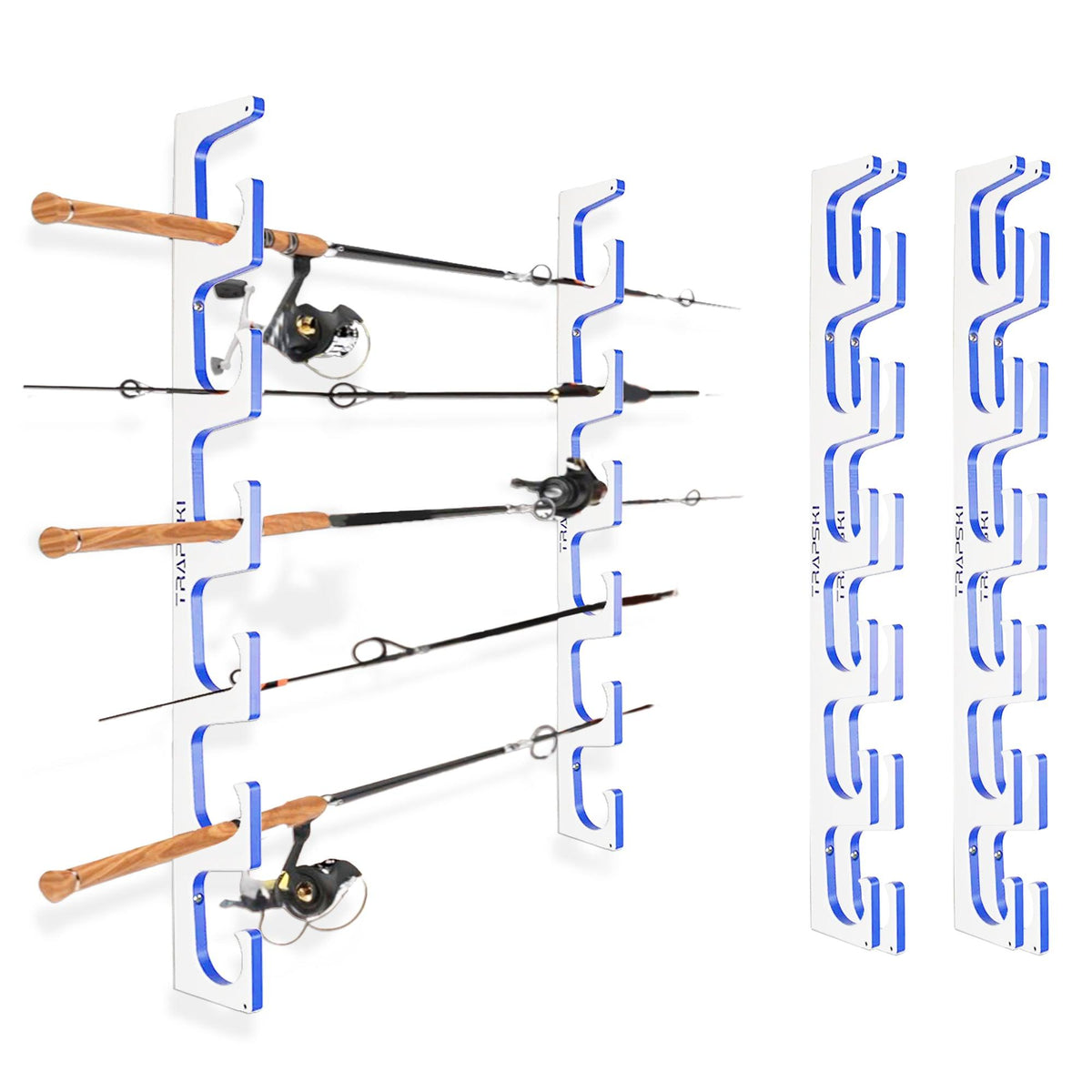 TRAPSKI Premium Fishing Rod Rack, USA Made