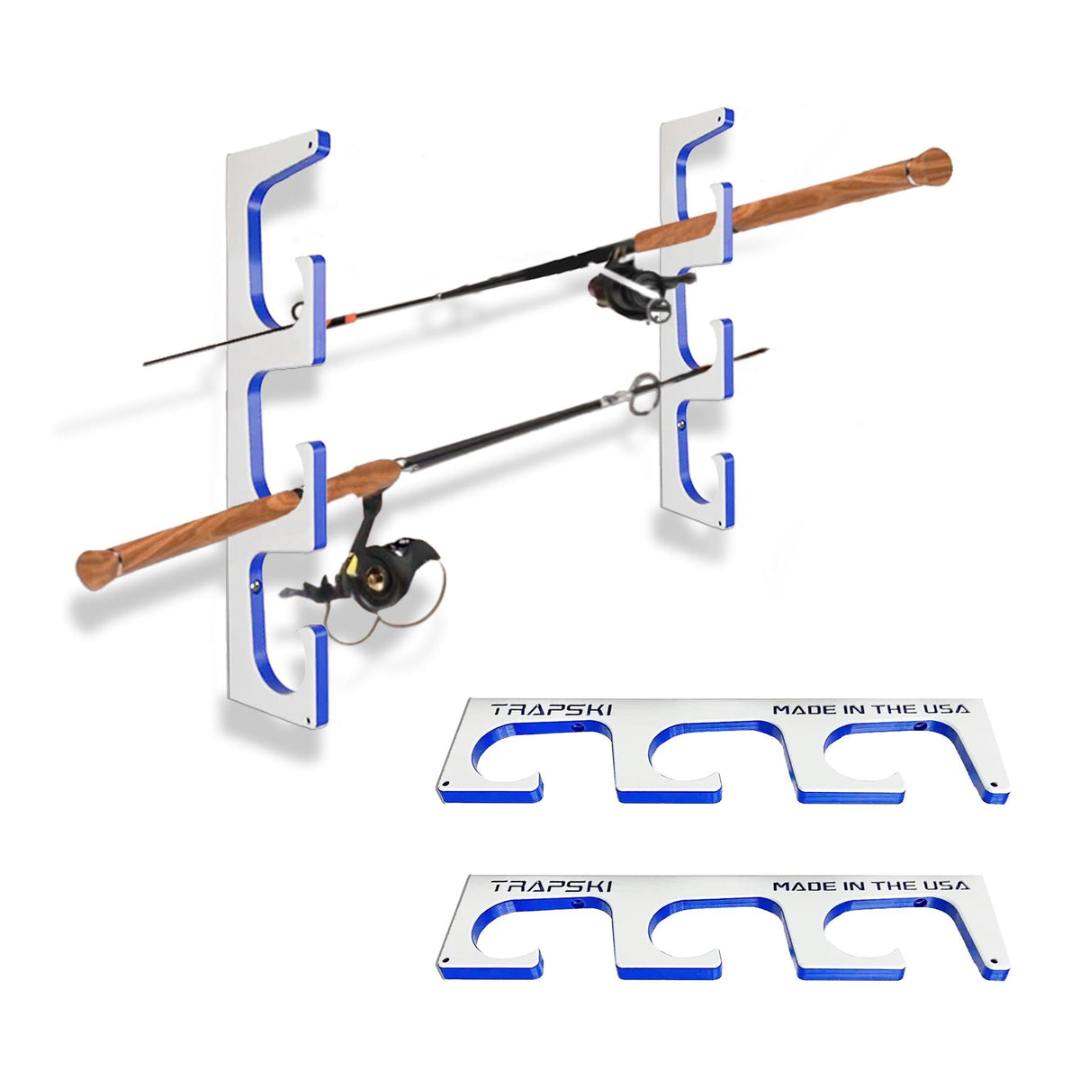 TRAPSKI Premium Fishing Rod Rack, USA Made