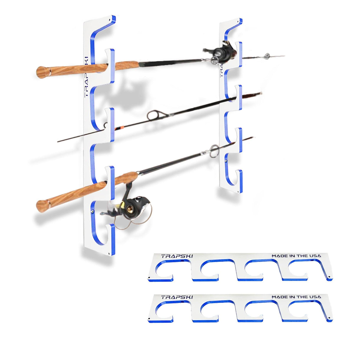 TRAPSKI Premium Fishing Rod Rack, USA Made