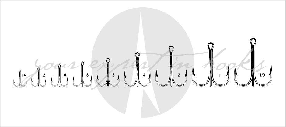 VMC Vanadium Treble Hooks 9650 Round Bend 1x (Pack of 25)